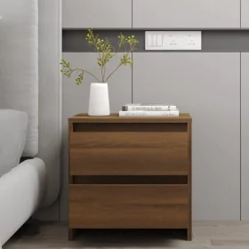 Brown oak engineered wood bedside table 45x34.5x44.5 cm by , Nightstands - Ref: Foro24-813042, Price: 42,93 €, Discount: %