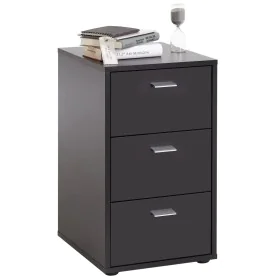FMD Bedside table with 3 drawers black by , Nightstands - Ref: Foro24-428803, Price: 157,43 €, Discount: %