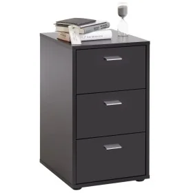 FMD Mesita de noche con 3 cajones negro de , Mesitas de noche - Ref: Foro24-428803, Precio: 157,43 €, Descuento: %