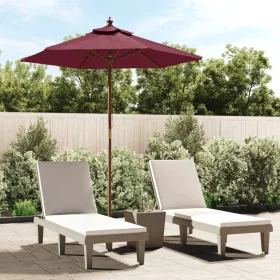 Sombrilla de jardín con poste de madera rojo burdeos 196x231 cm de , Sombrillas - Ref: Foro24-363163, Precio: 54,56 €, Descue...