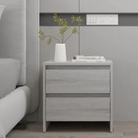 Mesita de noche madera de ingeniería gris Sonoma 45x34,5x44,5cm de , Mesitas de noche - Ref: Foro24-813040, Precio: 42,62 €, ...