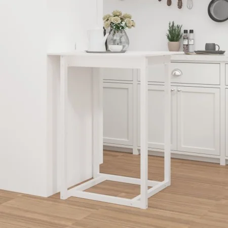Mesa alta de bar madera maciza de pino blanca 80x80x110 cm de , Mesas de cocina y de comedor - Ref: Foro24-822183, Precio: 10...