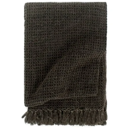 Manta de algodón gris antracita/marrón 160x210 cm de , Mantas - Ref: Foro24-133750, Precio: 39,16 €, Descuento: %