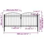 Double gate fence gate with arch 400x200 cm black steel by , garden gates - Ref: Foro24-143096, Price: 499,73 €, Discount: %