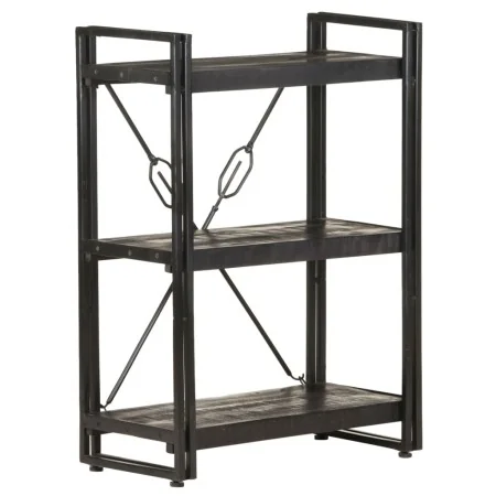 Estantería de 3 niveles madera maciza de mango negro 60x30x80cm de , Librerías y estanterías - Ref: Foro24-320626, Precio: 12...