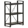 Estantería de 3 niveles madera maciza de mango negro 60x30x80cm de , Librerías y estanterías - Ref: Foro24-320626, Precio: 12...