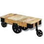 Mesa de centro con ruedas madera de mango rugosa de , Mesas de centro - Ref: Foro24-243280, Precio: 276,39 €, Descuento: %