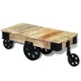 Mesa de centro con ruedas madera de mango rugosa de , Mesas de centro - Ref: Foro24-243280, Precio: 276,39 €, Descuento: %