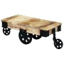 Mesa de centro con ruedas madera de mango rugosa de , Mesas de centro - Ref: Foro24-243280, Precio: 276,39 €, Descuento: %