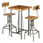 Juego de mesa alta y taburetes 3 piezas teca maciza reciclada de , muebles para cocinas y comedores - Ref: Foro24-245808, Pre...
