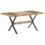 Mesa de comedor de madera de mango rugosa 160x80x76 cm de , Mesas de cocina y de comedor - Ref: Foro24-321608, Precio: 245,62...