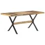 Mesa de comedor de madera de mango rugosa 160x80x76 cm de , Mesas de cocina y de comedor - Ref: Foro24-321608, Precio: 245,62...