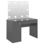 Makeup vanity LED lights MDF gray gloss 110x55x145 cm by , Bedroom Dressers - Ref: Foro24-331551, Price: 298,45 €, Discount: %