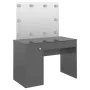 Makeup vanity LED lights MDF gray gloss 110x55x145 cm by , Bedroom Dressers - Ref: Foro24-331551, Price: 298,45 €, Discount: %