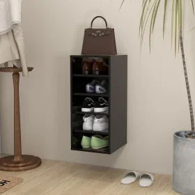 Mueble zapatero de madera contrachapada negro 31,5x35x70 cm de , Zapateros y organizadores de calzado - Ref: Foro24-808983, P...