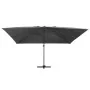 Sombrilla voladiza luces LED poste aluminio antracita 4x3 m de , Sombrillas - Ref: Foro24-47006, Precio: 394,69 €, Descuento: %