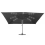 Sombrilla voladiza luces LED poste aluminio antracita 4x3 m de , Sombrillas - Ref: Foro24-47006, Precio: 394,69 €, Descuento: %