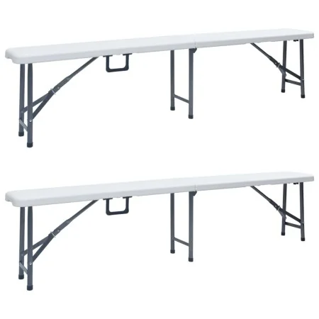 Bancos de jardín plegables 2 unidades 180 cm HDE blanco de , Bancos de jardín - Ref: Foro24-48830, Precio: 119,39 €, Descuent...