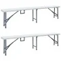 Bancos de jardín plegables 2 unidades 180 cm HDE blanco de , Bancos de jardín - Ref: Foro24-48830, Precio: 119,39 €, Descuent...
