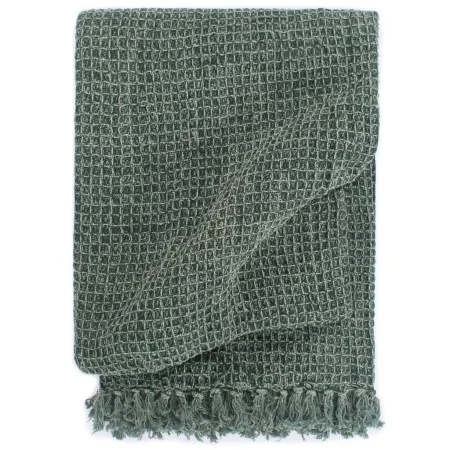 Manta de algodón verde oscuro 160x210 cm de , Mantas - Ref: Foro24-133759, Precio: 40,83 €, Descuento: %