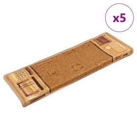 Alfombrillas de escalera autoadhesivas 5 uds beige 65x21x4cm de , Alfombrillas para escalones - Ref: Foro24-149840, Precio: 3...