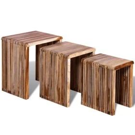 Set stapelbarer Tische 3 Einheiten recyceltes Teakholz von , Seitentische - Ref: Foro24-241716, Preis: 140,52 €, Rabatt: %