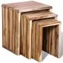 Set of stackable tables 3 units recycled teak by , Side tables - Ref: Foro24-241716, Price: 140,52 €, Discount: %