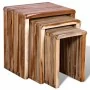 Set of stackable tables 3 units recycled teak by , Side tables - Ref: Foro24-241716, Price: 140,52 €, Discount: %