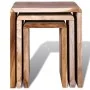 Set of stackable tables 3 units recycled teak by , Side tables - Ref: Foro24-241716, Price: 140,52 €, Discount: %
