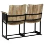Banco de 2 plazas de madera maciza de mango y acero de , Sillones - Ref: Foro24-244954, Precio: 127,04 €, Descuento: %