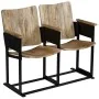 Banco de 2 plazas de madera maciza de mango y acero de , Sillones - Ref: Foro24-244954, Precio: 127,04 €, Descuento: %