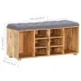 Banco de recibidor madera maciza de mango 100x35x47 cm de , Bancos para recibidores y almacenamiento - Ref: Foro24-285891, Pr...