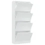 Mueble zapatero con 4 puertas contrachapada blanco 59x24x136 cm de , Zapateros y organizadores de calzado - Ref: Foro24-33813...