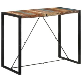 Mesa alta de bar madera maciza reciclada 140x70x110 cm de , Mesas de cocina y de comedor - Ref: Foro24-351719, Precio: 208,17...