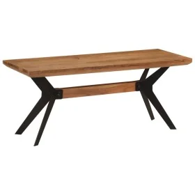 Esszimmerbank aus massivem Akazienholz und Stahl 110x40x46 cm von , Ess- und Küchenbänke - Ref: Foro24-352057, Preis: 135,11 ...