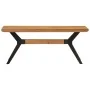 Dining bench solid acacia wood and steel 110x40x46 cm by , Dining and kitchen benches - Ref: Foro24-352057, Price: 135,11 €, ...