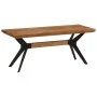 Dining bench solid acacia wood and steel 110x40x46 cm by , Dining and kitchen benches - Ref: Foro24-352057, Price: 135,11 €, ...