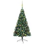 Medio árbol de Navidad con luces y bolas verde 120 cm de , Arboles de navidad - Ref: Foro24-3077477, Precio: 48,90 €, Descuen...