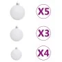 Medio árbol de Navidad con luces y bolas blanco 150 cm de , Arboles de navidad - Ref: Foro24-3077655, Precio: 51,18 €, Descue...
