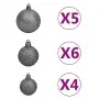 Medio árbol de Navidad con luces y bolas blanco 150 cm de , Arboles de navidad - Ref: Foro24-3077655, Precio: 51,18 €, Descue...
