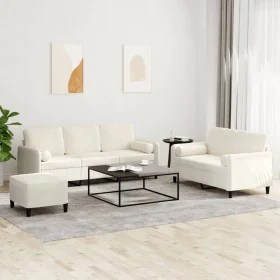 Set Sofas mit Kissen 3 Stück cremefarbener Samt von , Sofas - Ref: Foro24-3202052, Preis: 623,38 €, Rabatt: %