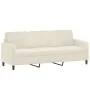 Set of sofas with cushions 3 pieces cream velvet by , Sofas - Ref: Foro24-3202052, Price: 623,38 €, Discount: %