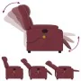 Sillón de masaje reclinable de tela color vino tinto de , Sillones - Ref: Foro24-373589, Precio: 220,00 €, Descuento: %