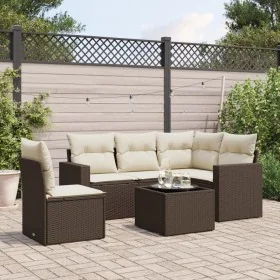 Set sofás de jardín 6 piezas y cojines ratán sintético marrón by , Modular outdoor sofas - Ref: Foro24-3251320, Price: 415,88...
