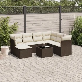 Set sofás de jardín 8 piezas y cojines ratán sintético marrón de , Conjuntos de jardín - Ref: Foro24-3249842, Precio: 490,79 ...
