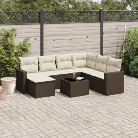 Set of 8 garden sofas and cushions synthetic rattan brown by , Modular outdoor sofas - Ref: Foro24-3251650, Price: 495,51 €, ...