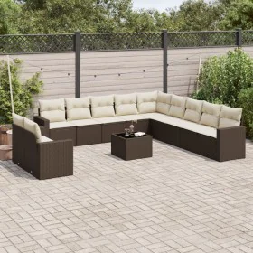 Set de sofás de jardín y cojines 12 pzas ratán sintético marrón de , Conjuntos de jardín - Ref: Foro24-3219193, Precio: 835,6...