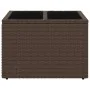Mesa de jardín superficie cristal ratán PE marrón 55x55x37 cm de , Mesas de jardín - Ref: Foro24-366207, Precio: 60,08 €, Des...