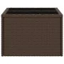 Mesa de jardín superficie cristal ratán PE marrón 55x55x37 cm de , Mesas de jardín - Ref: Foro24-366207, Precio: 60,08 €, Des...