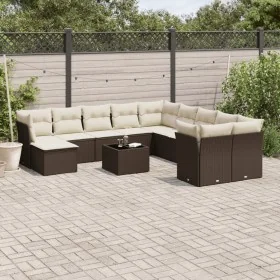 Set de sofás de jardín y cojines 12 pzas ratán sintético marrón de , Conjuntos de jardín - Ref: Foro24-3250462, Precio: 771,0...